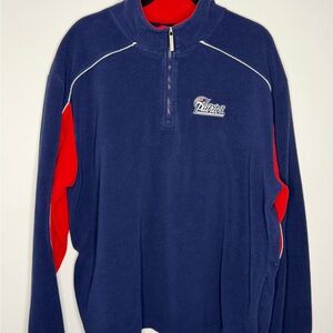 Reebok Men's Navy and Red Zip-Up Sweater